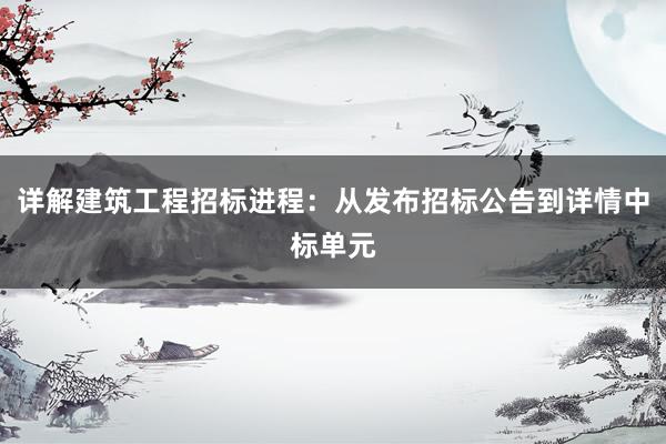 详解建筑工程招标进程：从发布招标公告到详情中标单元